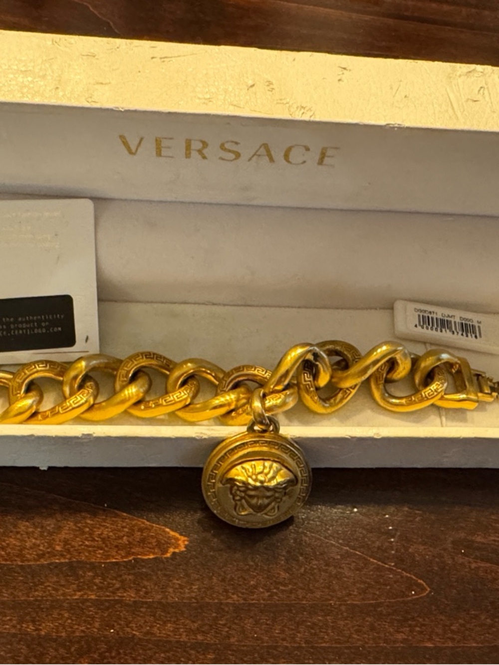 Versace Gold Medusa Link Charm Bracelet